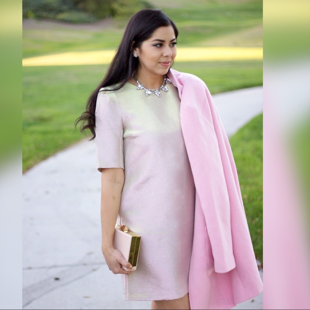 River Island Pink/Metallic Shift Dress